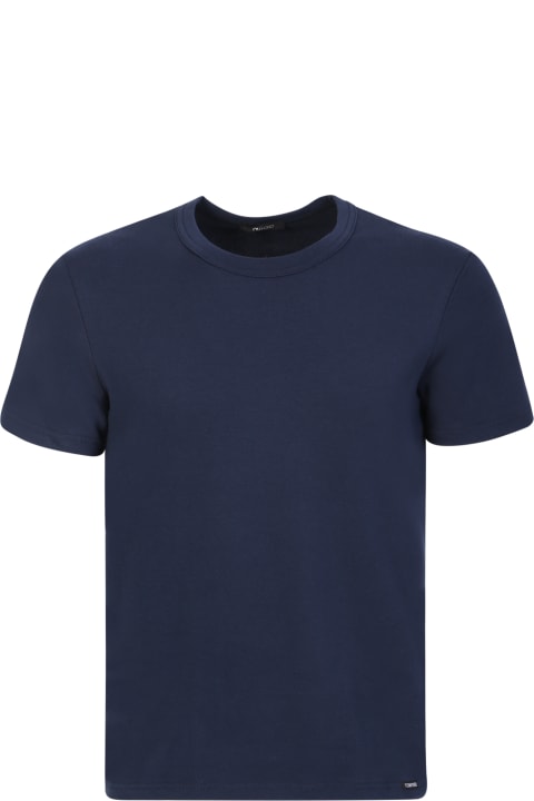 Topwear for Men Tom Ford Navy Blue Cotton T-shirt