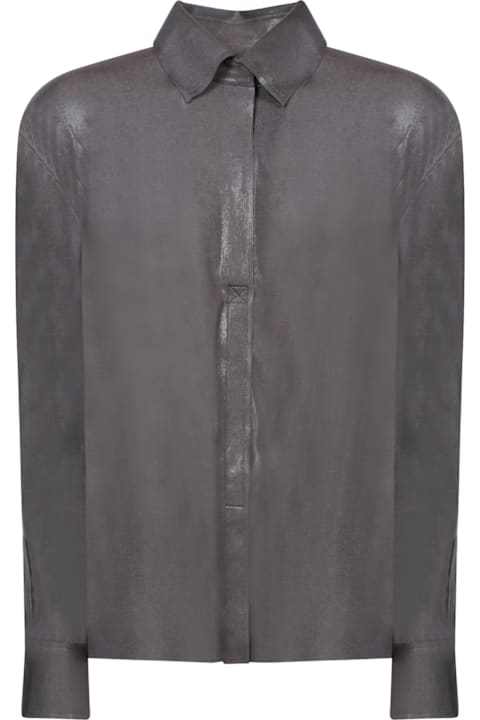 Homeware Norma Kamali Gray Collar Stand Shirt
