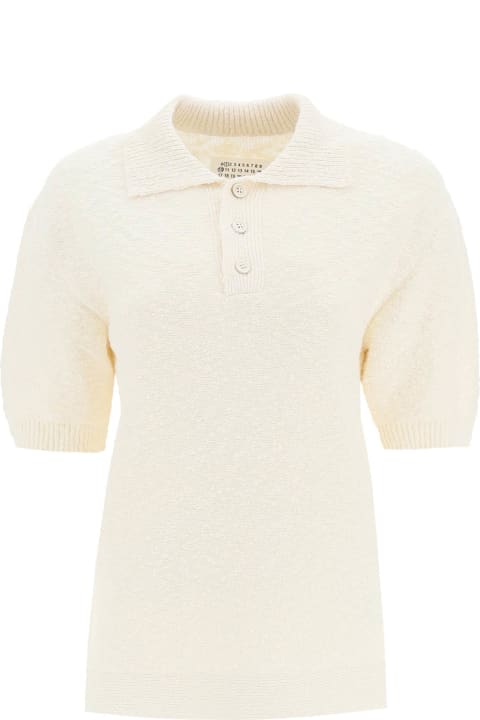 Maison Margiela Topwear for Women Maison Margiela Cream Cotton Blend Polo Shirt