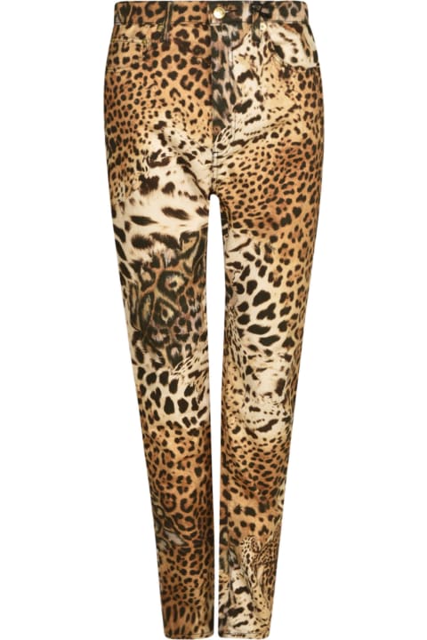 ウィメンズ新着アイテム Roberto Cavalli Animal Print Trousers