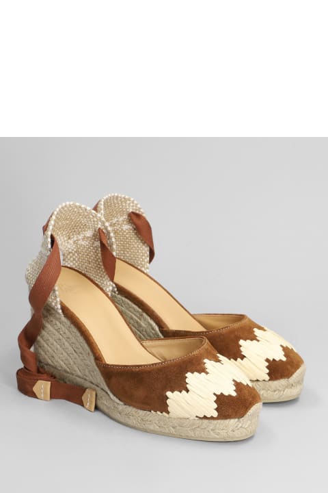 Wedges for Women Castañer Cande-8-186 Wedges In Leather Color Suede