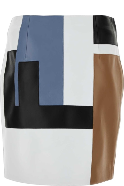 ウィメンズ Fendiのウェア Fendi Multicolor Leather Mini Skirt
