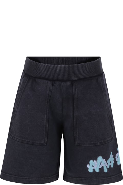 Sale for Kids Little Marc Jacobs Black Shorts For Boy With Logo