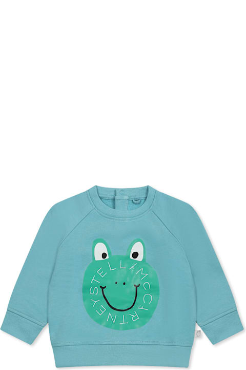 Stella McCartney Kids Sweaters & Sweatshirts for Baby Girls Stella McCartney Kids Light Blue Sweatshirt For Baby Boy With Frog