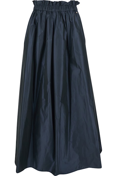 Homeware Herno Blue Skirt With Logo Plaque On The Side And Elastic Waist In Tech Fabric Woman