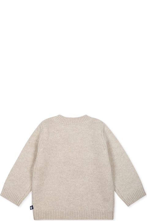 Petit Bateau Sweaters & Sweatshirts for Baby Girls Petit Bateau Beige Sweater For Baby Girl With Heart