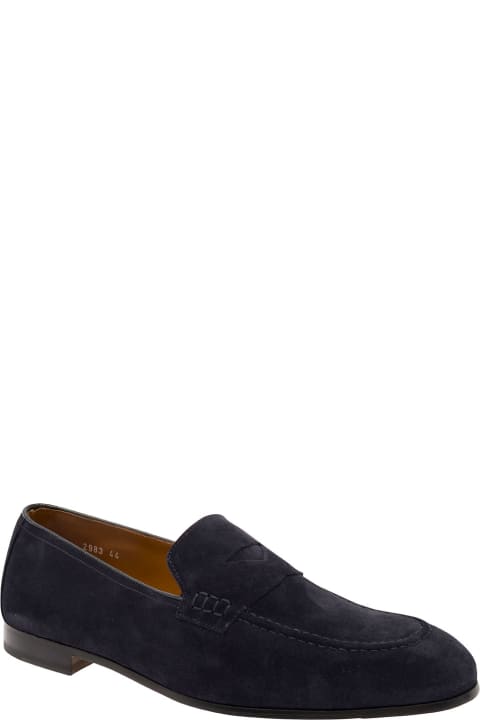 Doucal's Loafers & Boat Shoes for Women Doucal's Blue Pull-on Loafers In Suede Man
