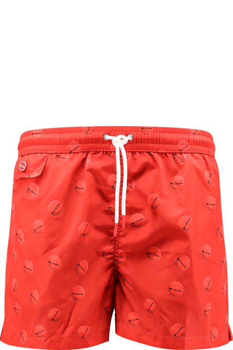 Kiton Men Kiton Nylon Swim Trunk With All-over Print