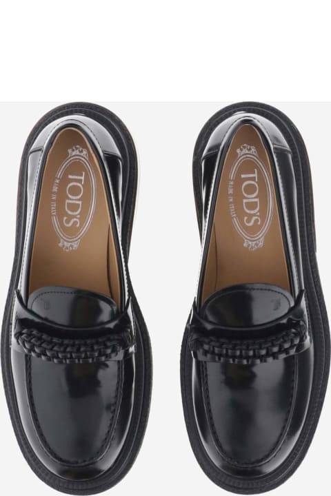 Tod's Flat Shoes for Women Tod's Leather Loafers With Weave
