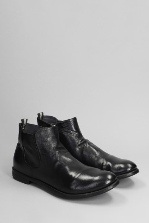 メンズ Officine Creativeのブーツ Officine Creative Arc -514 Ankle Boots In Black Leather