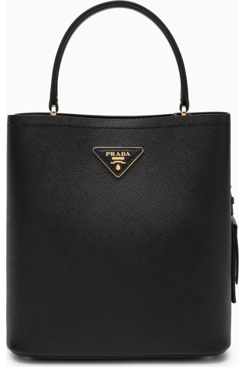 Prada for Women Prada Panier Medium Bag In Black Saffiano