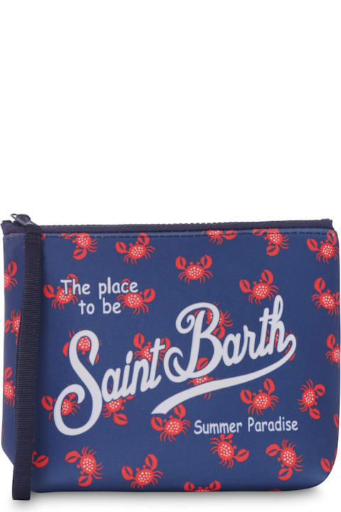 MC2 Saint Barth Accessories & Gifts for Boys MC2 Saint Barth Blue Clutch Bag For Boy With Crabs