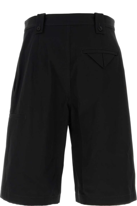Bottega Veneta Pants for Men Bottega Veneta Black Twill Bermuda Shorts