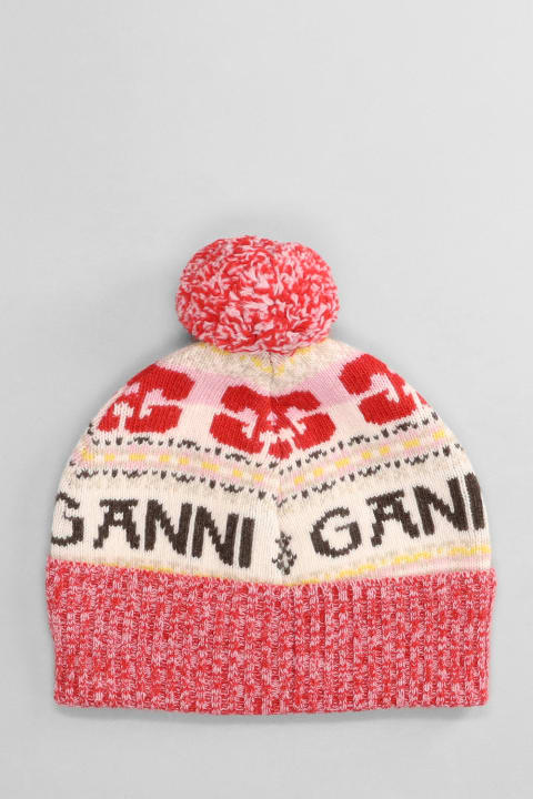 Hats for Women Ganni Hats In Multicolor Wool