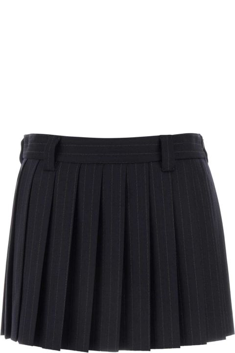 Miu Miu Skirts for Women Miu Miu Embroidered Stretch Wool Mini Skirt