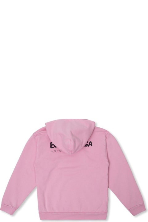 Balenciaga Sweaters & Sweatshirts for Women Balenciaga Logo Printed Long Sleeved Hoodie