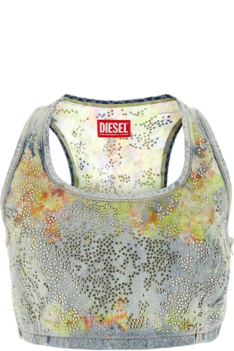 Diesel Fleeces & Tracksuits for Women Diesel Embellished Denim De-detop-fse Crop-top