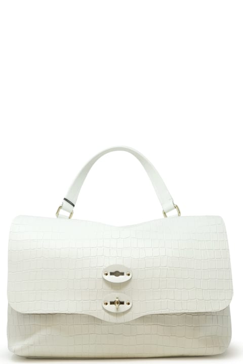 Fashion for Women Zanellato Zanellato 068090-0740000-z1160 White Lino Postina Cayman M Leather Handbag