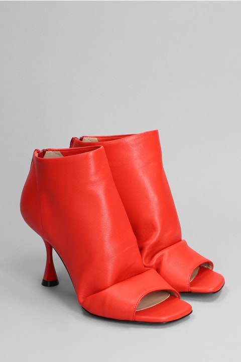 Sandals for Women Marc Ellis High Heels Ankle Boots In Red Leather