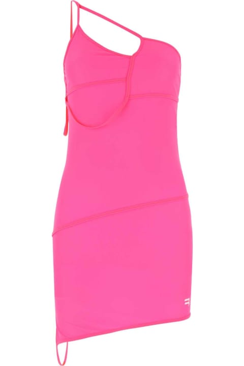 Balenciaga for Women Balenciaga Fluo Pink Stretch Nylon Mini Dress