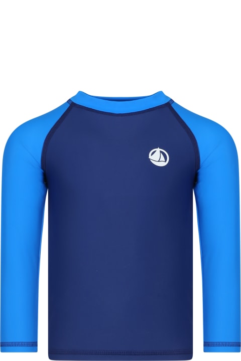 Petit Bateau T-Shirts & Polo Shirts for Boys Petit Bateau Blue Anti-uv T-shirt For Boy