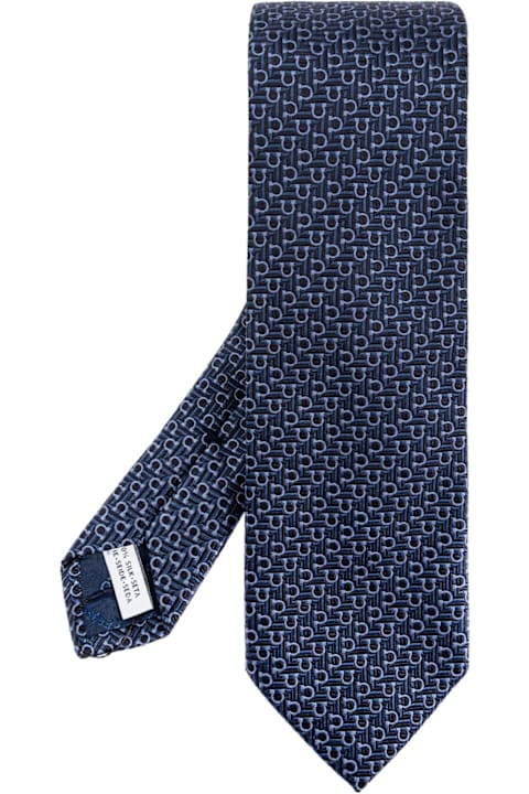 Ferragamo Ties for Men Ferragamo Ferragamo Silk Tie With Monogram