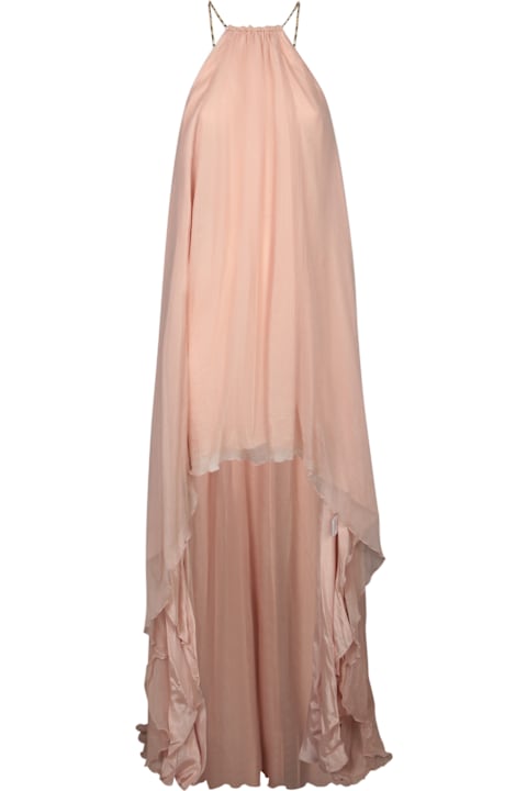 Amen Clothing for Women Amen Blush Silk Chiffon Halter Dress