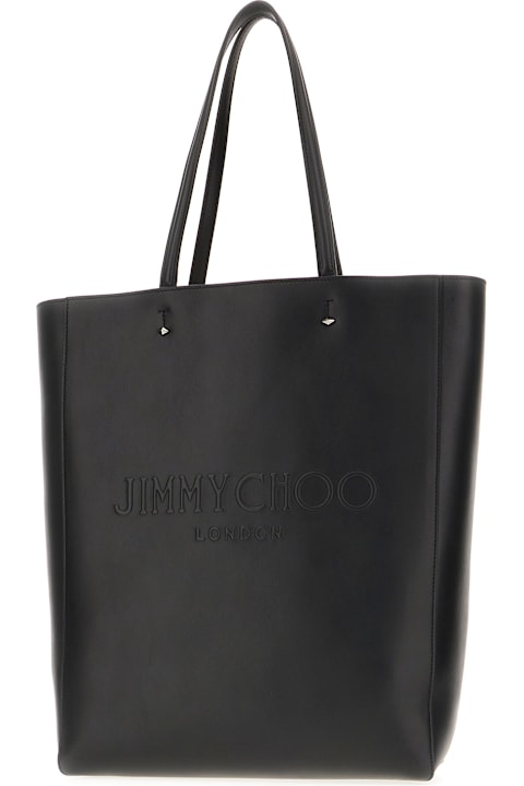 Jimmy Choo Totes for Men Jimmy Choo Black Leather Lenny Shopping Bag