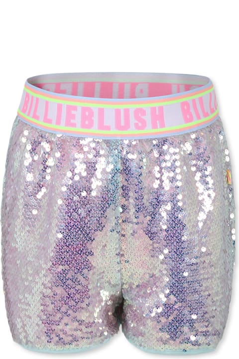 Bottoms for Girls Billieblush Silver Shorts For Girl With Logo