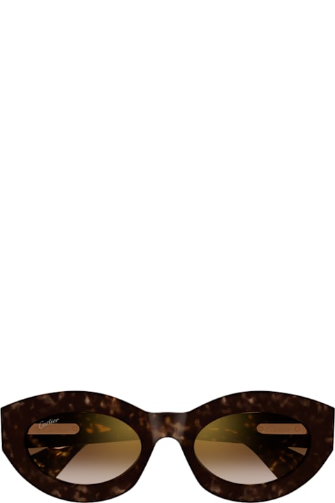Cartier Eyewear for Kids Cartier Eyewear Cartier Ct0638s Panthère C De Cartier 002 Havana Brown Sunglasses