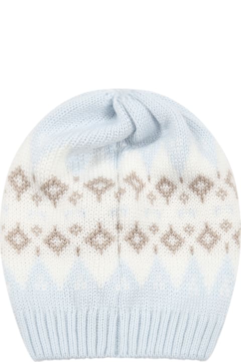 Light Blue Hat For Baby Boy With Pattern