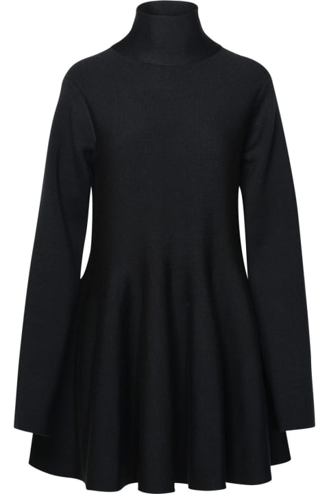 ウィメンズ Khaiteのワンピース＆ドレス Khaite Black Wool Blend Dress