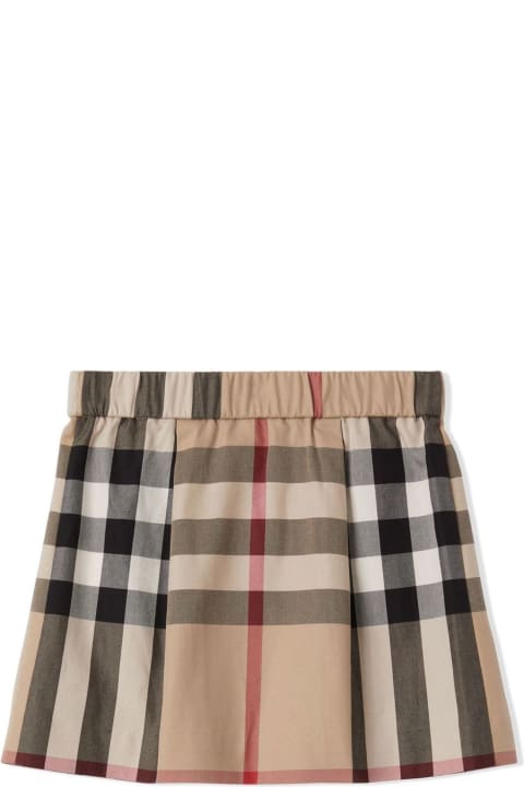 Bottoms for Kids Burberry Beige Cotton Blend Skirt