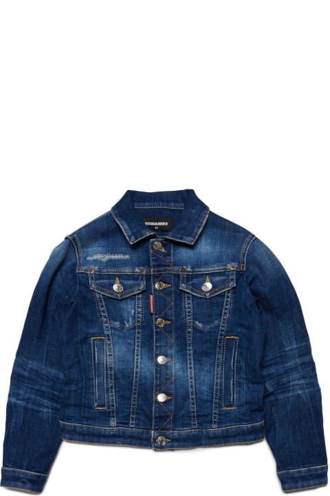 Dsquared2 for Kids Dsquared2 Logo-patch Buttoned Denim Jacket