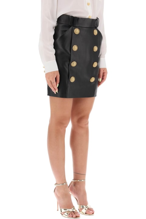 Balmain Skirts for Women Balmain Leather Mini Skirt