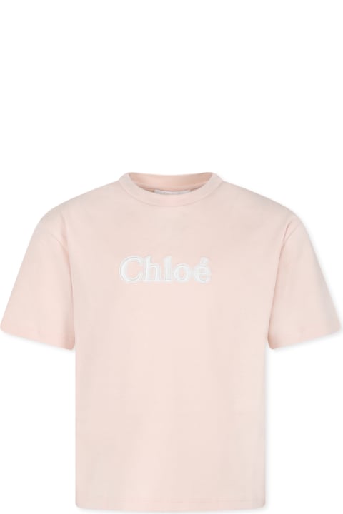 Fashion for Girls Chloé Pink T-shirt For Girl With Logo