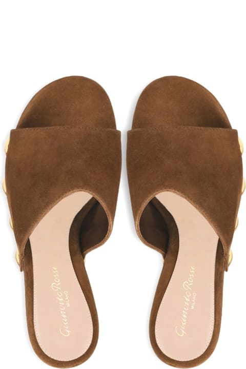 Gianvito Rossi Suede Leather Wedge Sandals