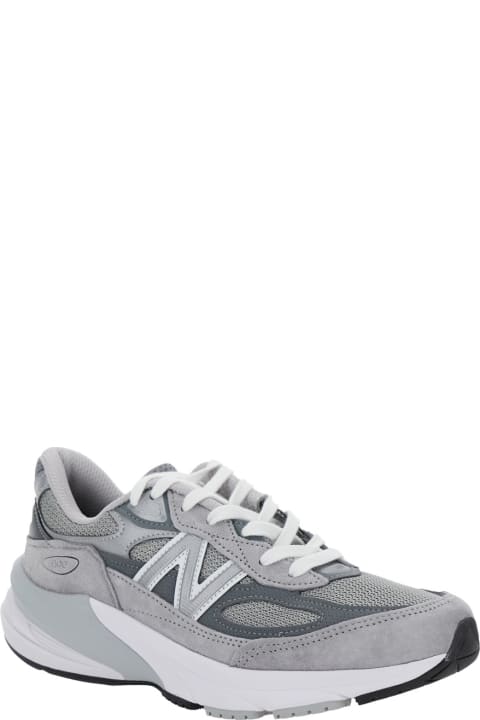 Homeware New Balance Grey Low Top Sneakers With Logo Detail In Suede And Tech Fabric Woman