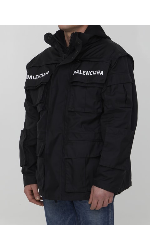 Clothing for Men Balenciaga Oversized Parka In Technical Fabric