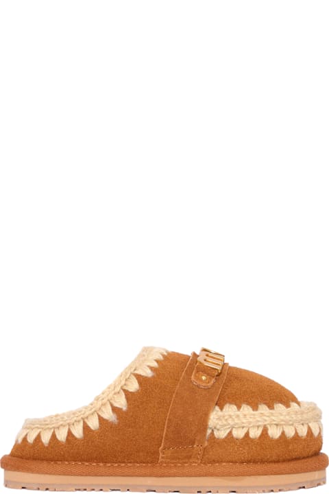 Mou for Men Mou Kids Slipper Suede - Letter Logo