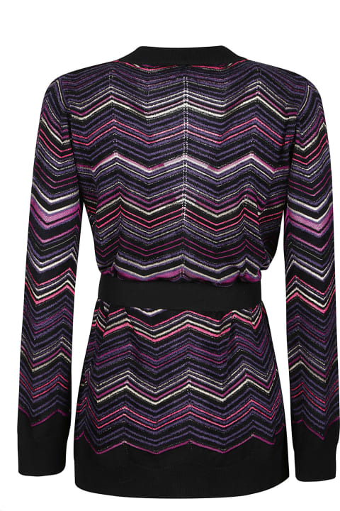 Missoni MAXI CARDIGAN - Strickjacke - blue/black/white/schwarz 