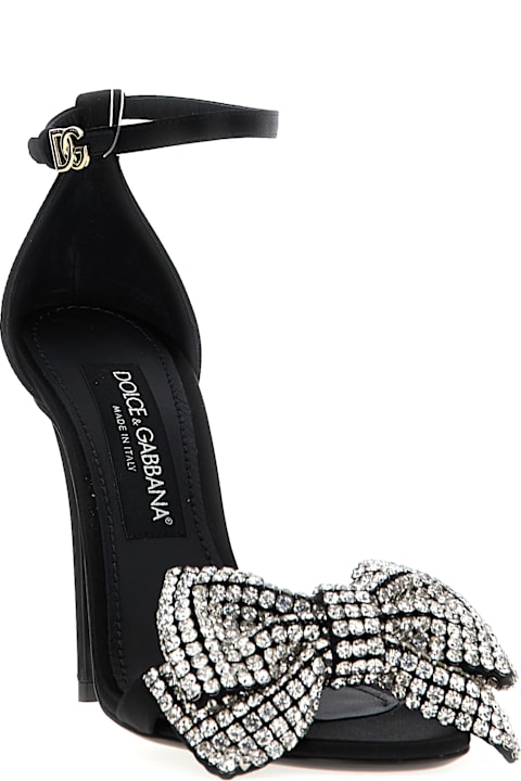 Dolce & Gabbana الصنادل لـ القسم الرجالي Dolce & Gabbana Satin Jewel Bow Sandals