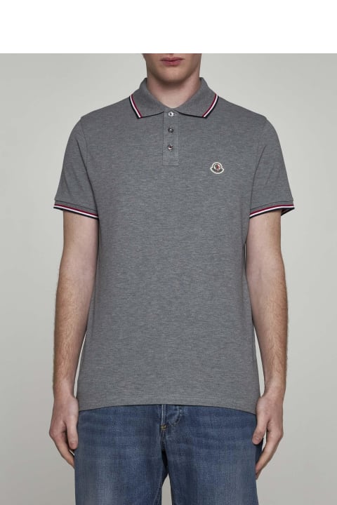 Shirts for Men Moncler Logo-patch Cotton Polo Shirt