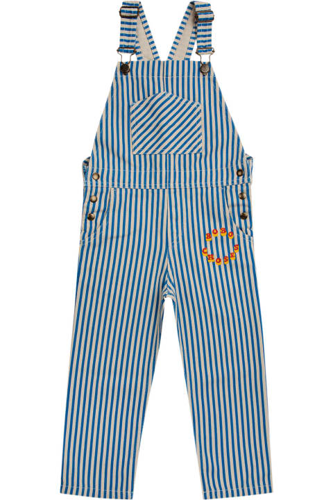 Bobo Choses Coats & Jackets for Boys Bobo Choses Blue Dungarees For Boy With Stripes And Logo