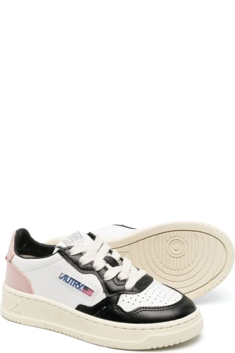 Shoes for Boys Autry White, Pink And Black Medalist Low Sneakers