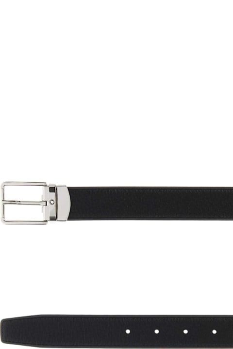 Montblanc for Kids Montblanc Black Leather Reversible Belt