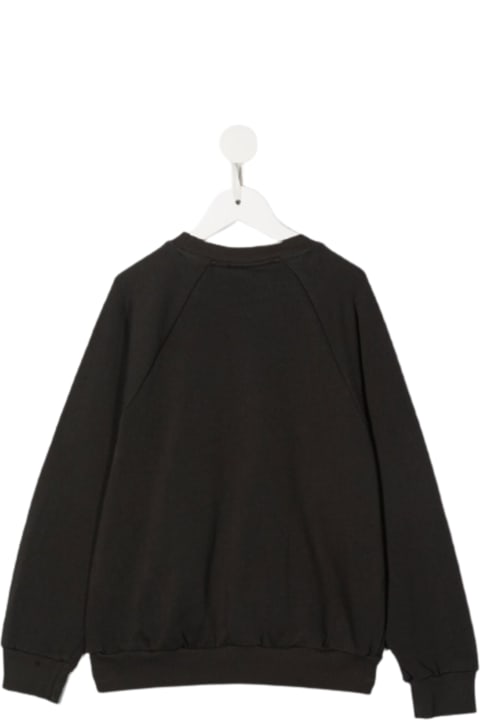 Black Organic Cotton Sweatshirt With Front Print