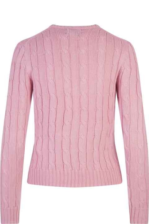 Ralph Lauren Sweaters for Women Ralph Lauren Crew Neck Sweater In Pink Braided Knit