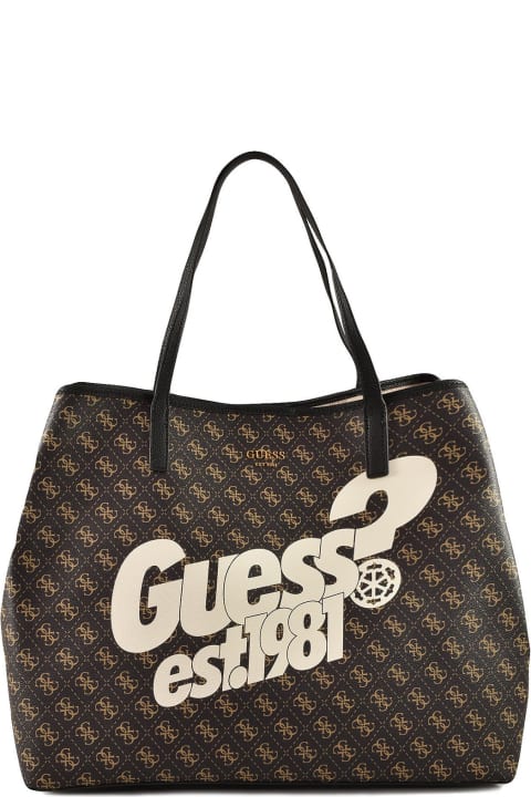 Guess Bags for Women Guess Women's Marrone/bianco Handbag