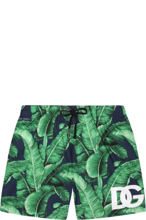 Dolce & Gabbana Swimwear for Boys Dolce & Gabbana Banano Print Swim Shorts